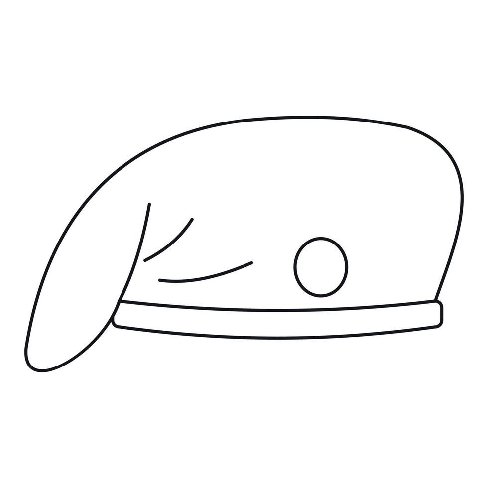 Military cap icon, outline style vector