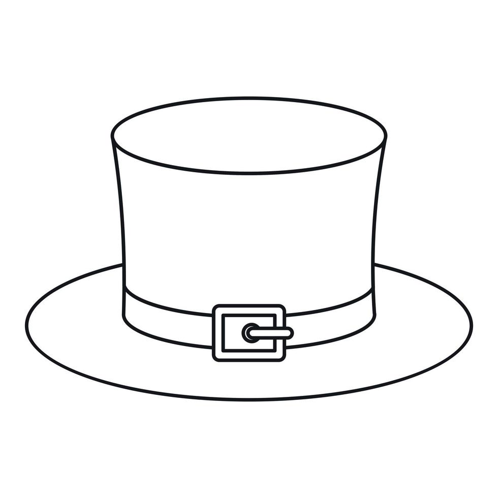 Leprechaun hat icon, outline style vector