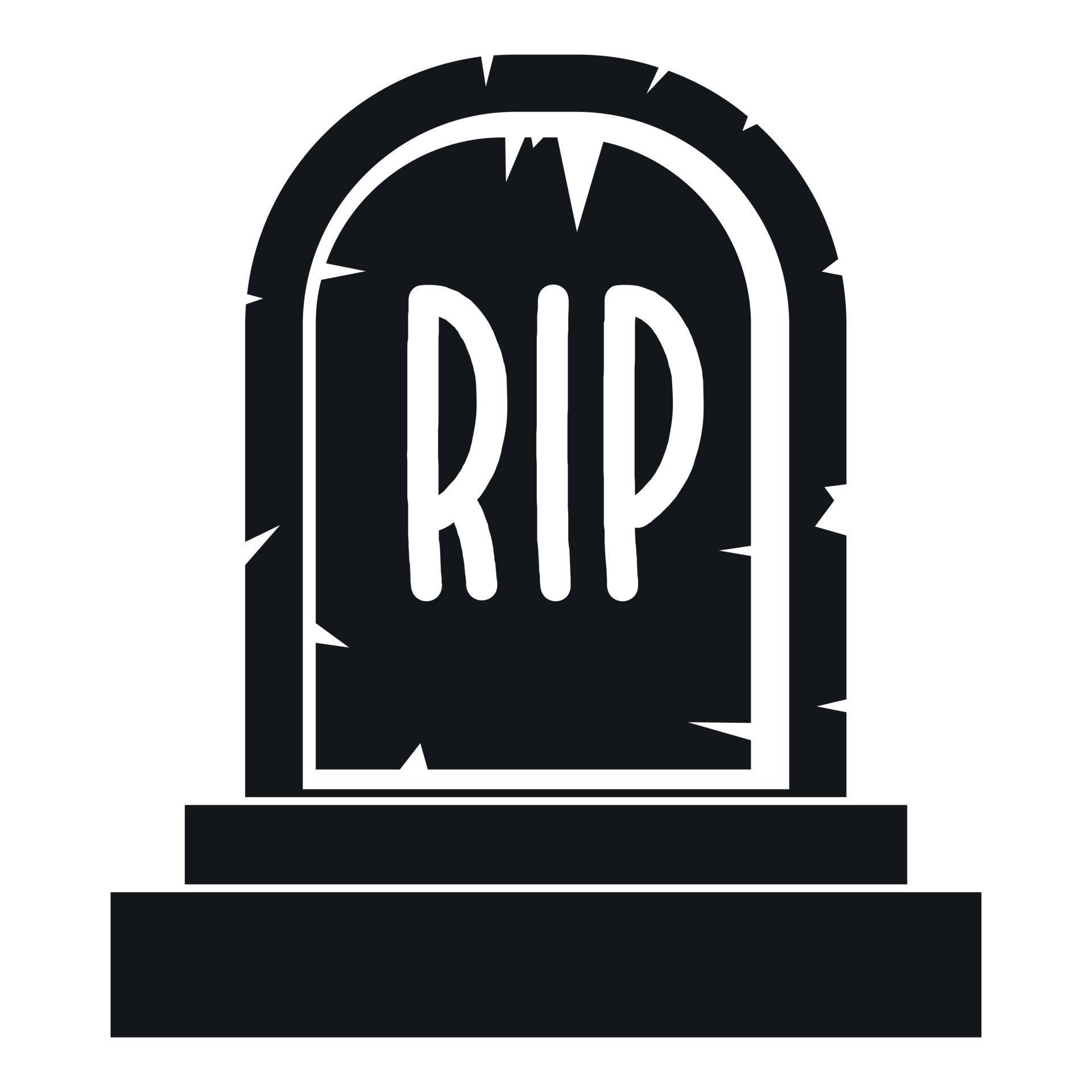 Gravestone with RIP text icon, simple style 15211165 Vector Art at Vecteezy