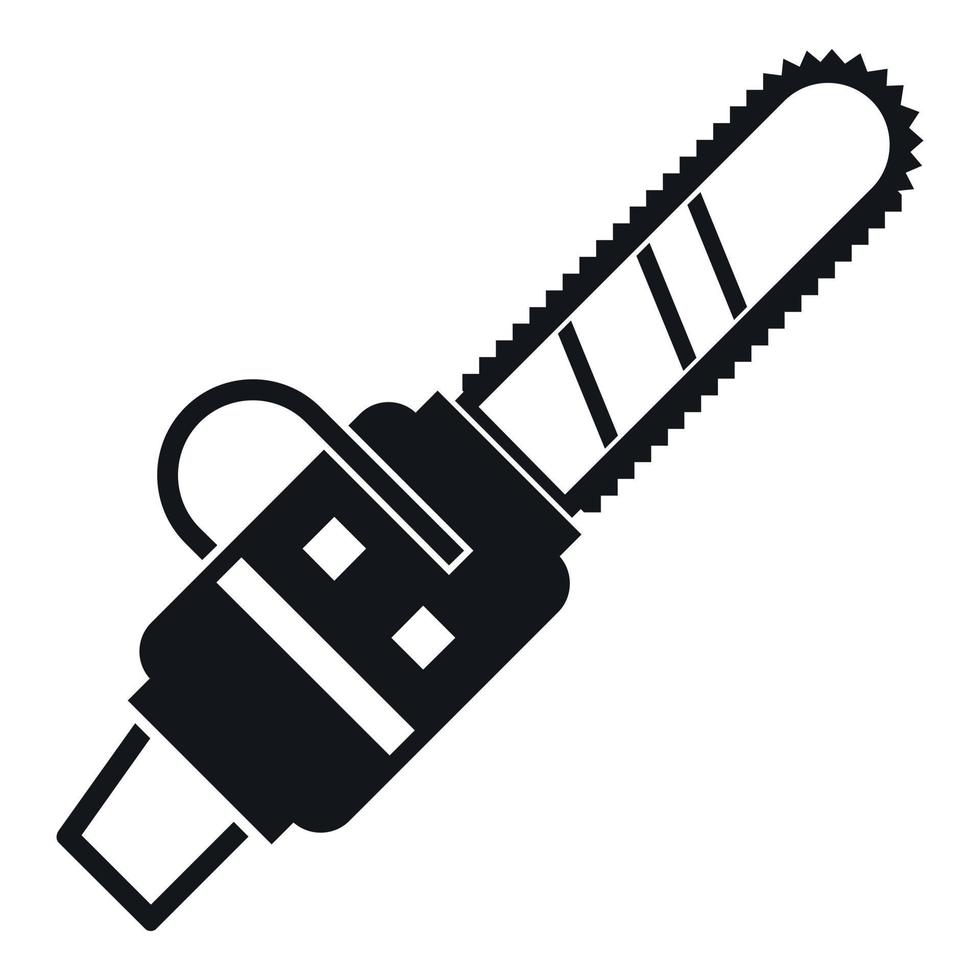 Gasoline powered chainsaw icon, simple style vector