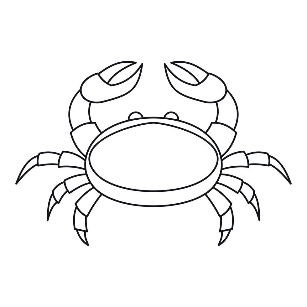 Crab icon, outline style vector