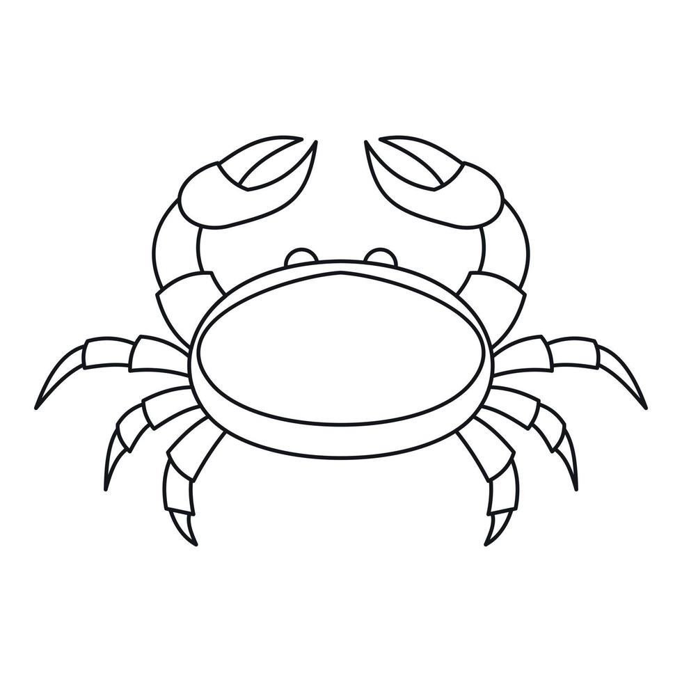 Crab icon, outline style vector