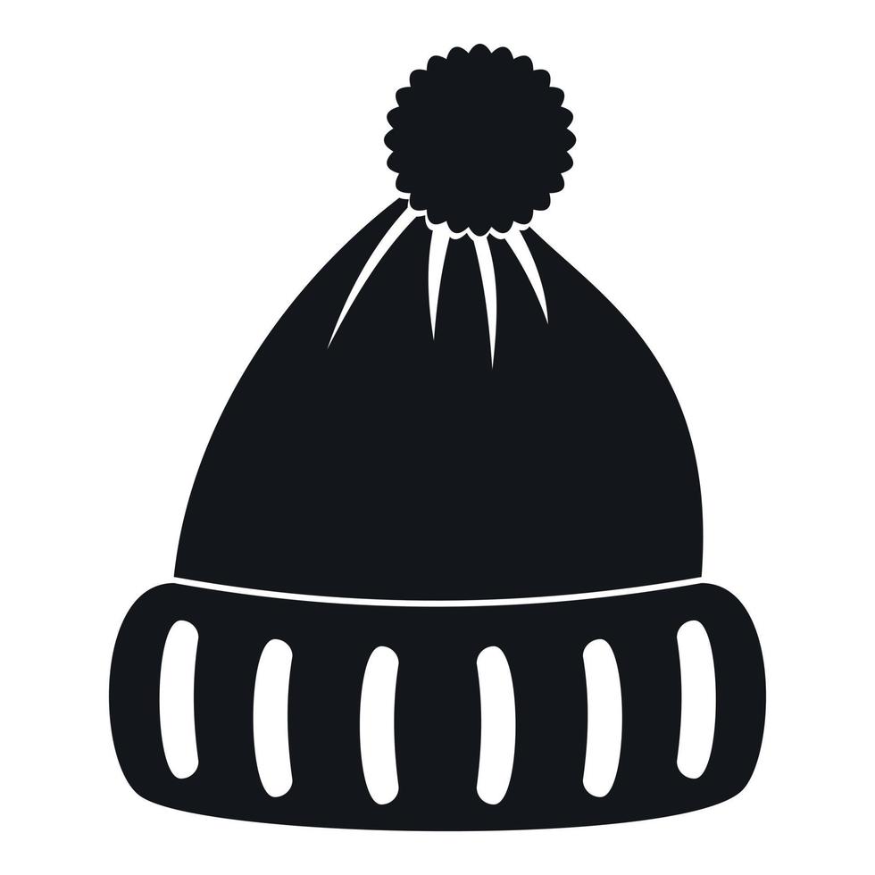 Woolen hat icon, simple style vector