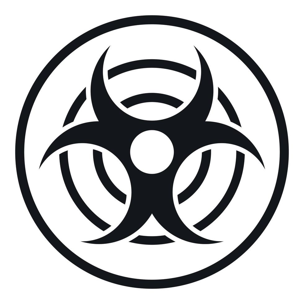 Sign of biological threat icon, simple style vector