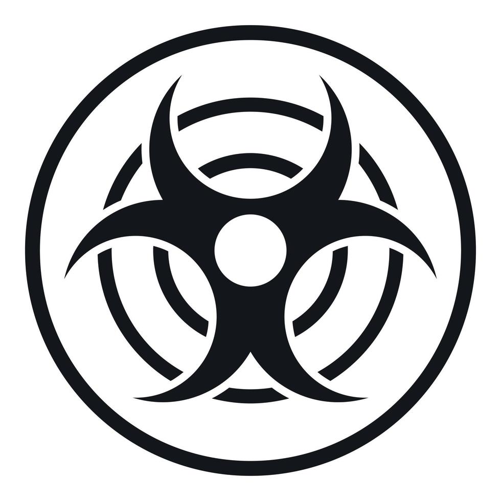 Sign of biological threat icon, simple style vector