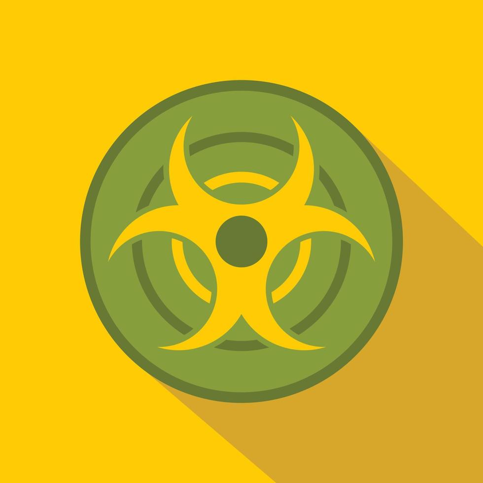 Biohazard symbol icon, flat style vector