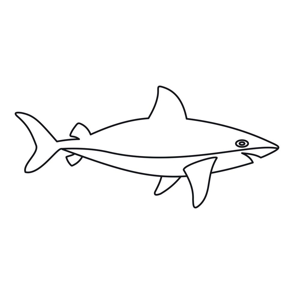 Shark icon, outline style vector