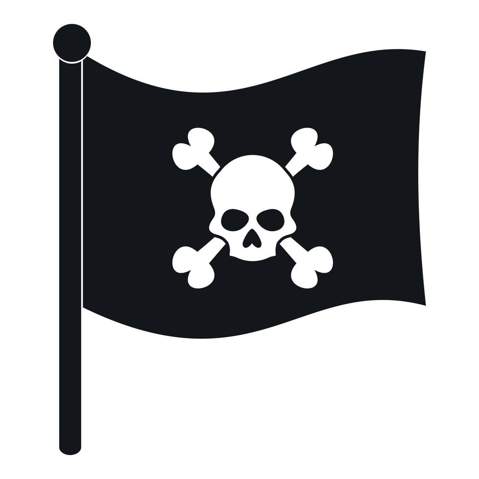 Pirate flag icon, simple style vector