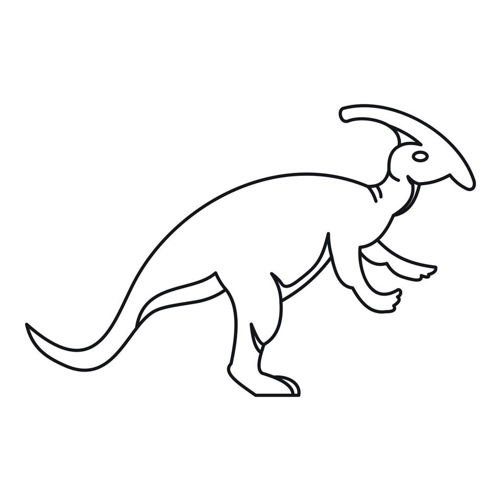 Parazavrolofus dinosaur icon, outline style vector