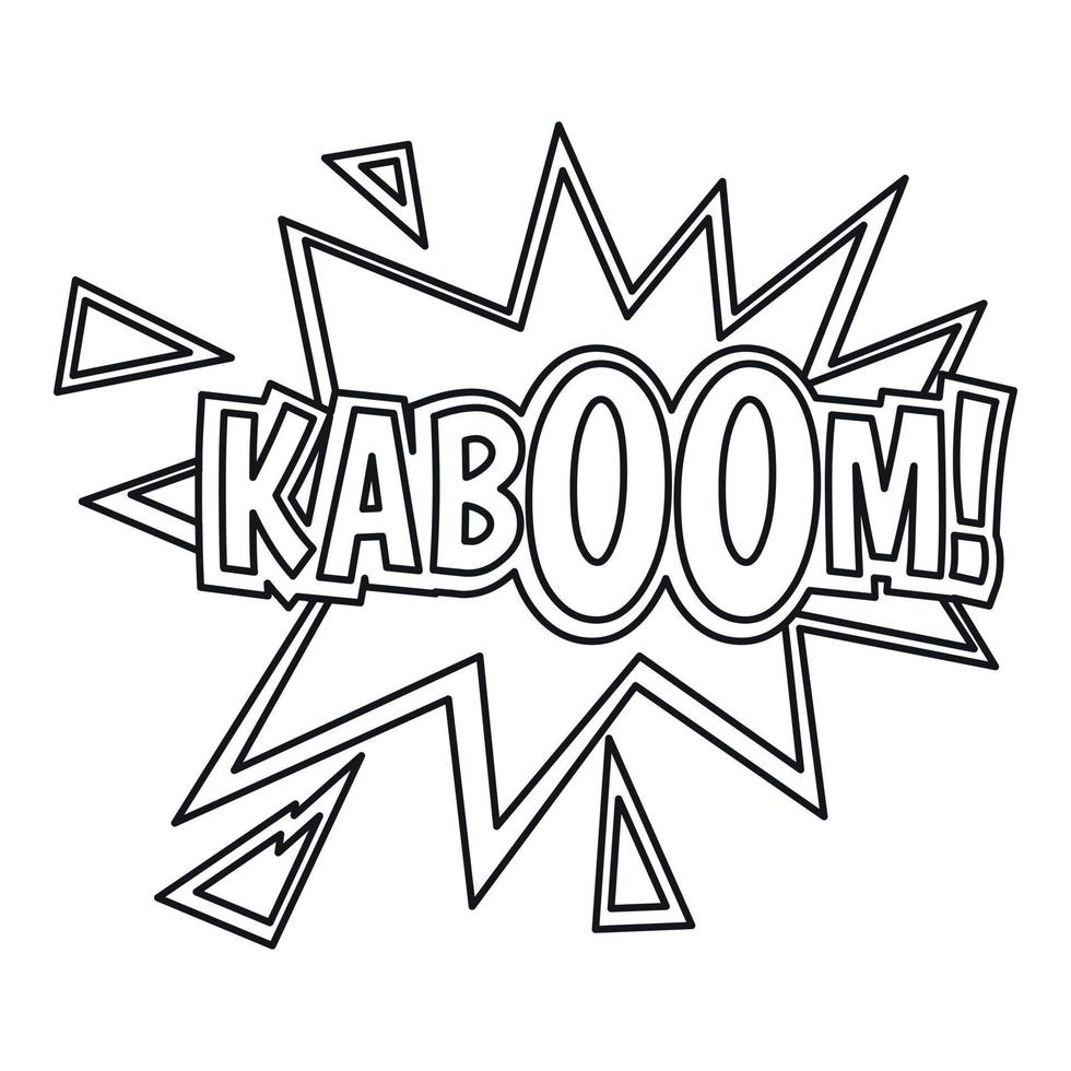 Kaboom, comic book explosion icon, outline style vector