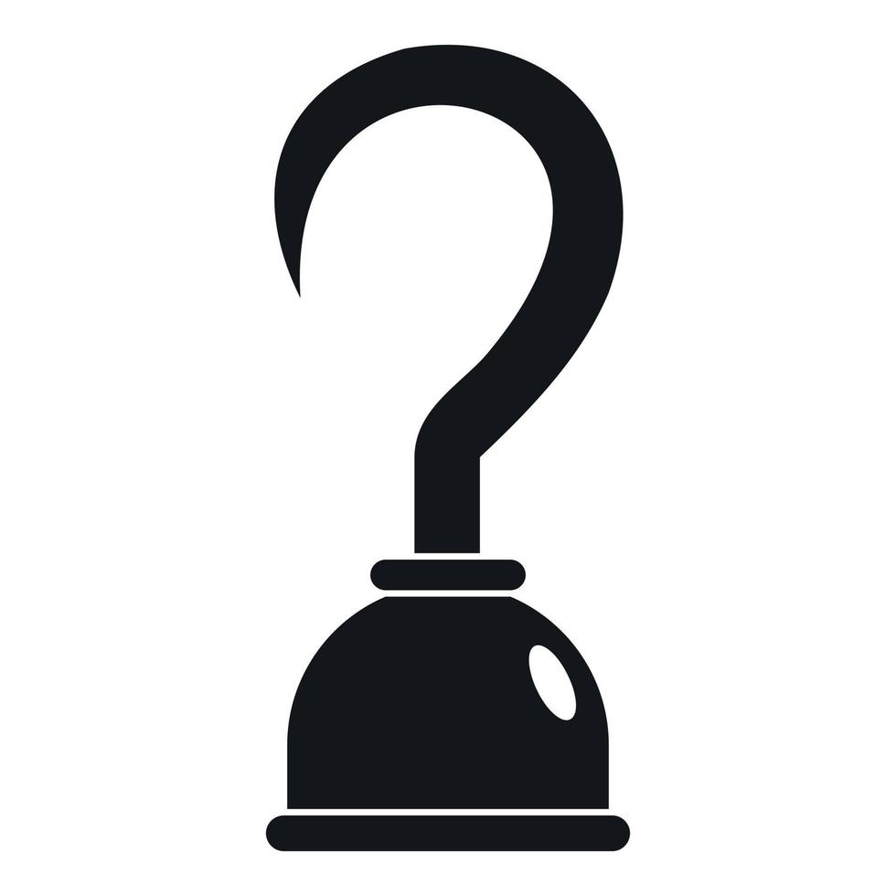 Hook icon, simple style vector