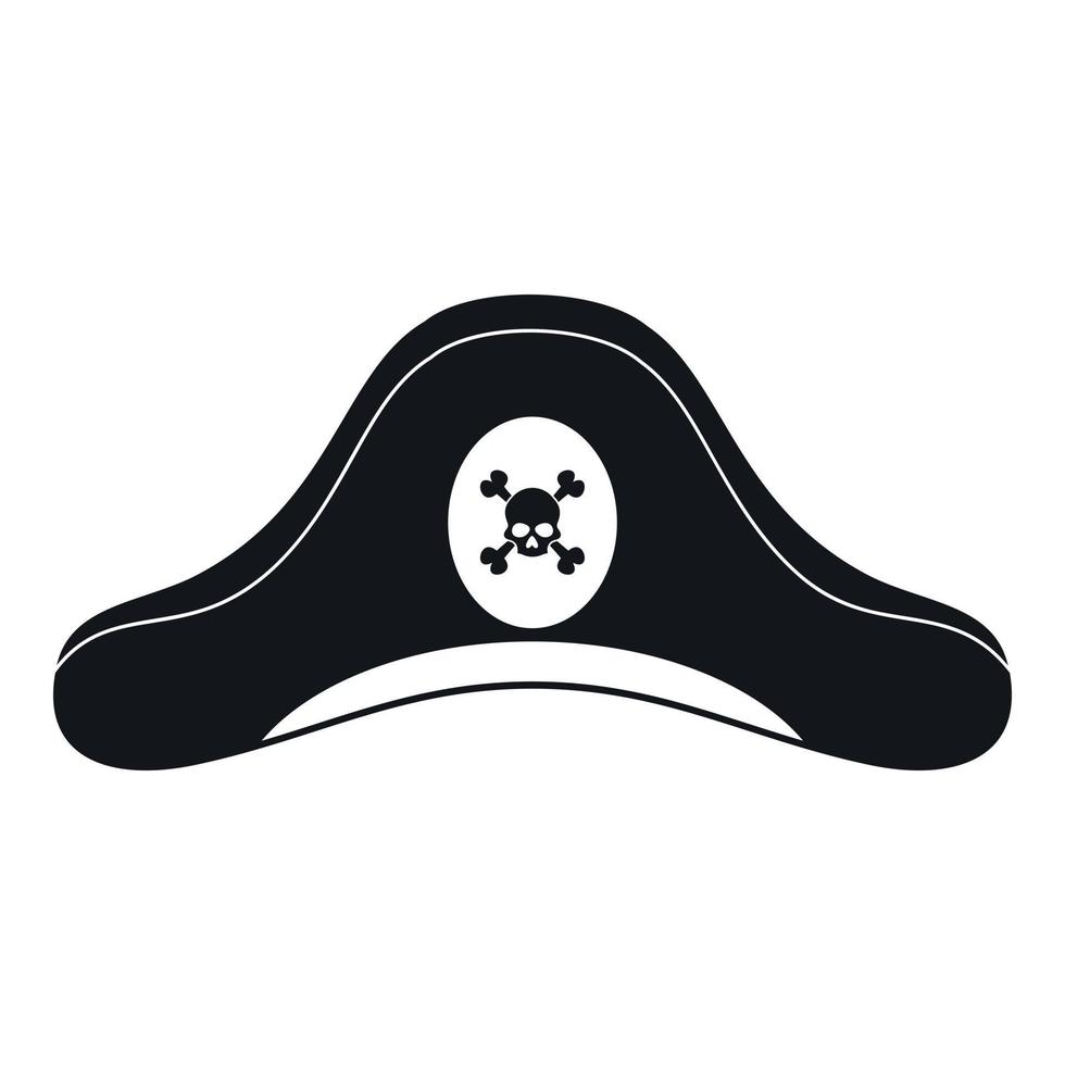 Pirate hat icon, simple style vector