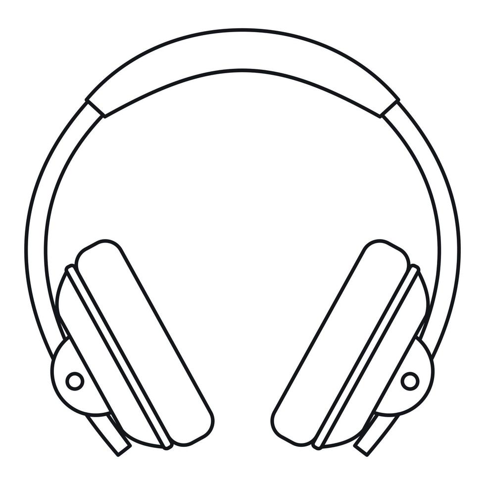 Headphone icon, outline style vector