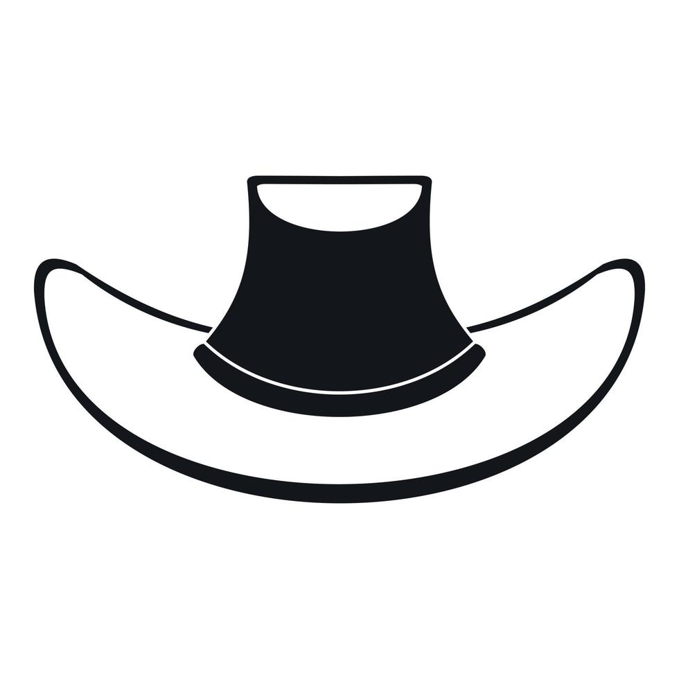 icono de sombrero de vaquero, estilo simple vector