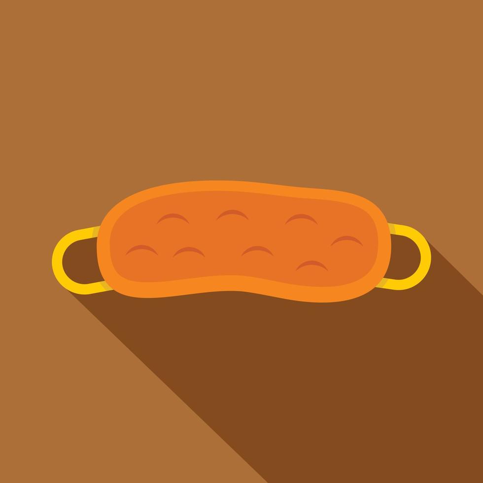 Orange sleeping mask icon, flat style vector