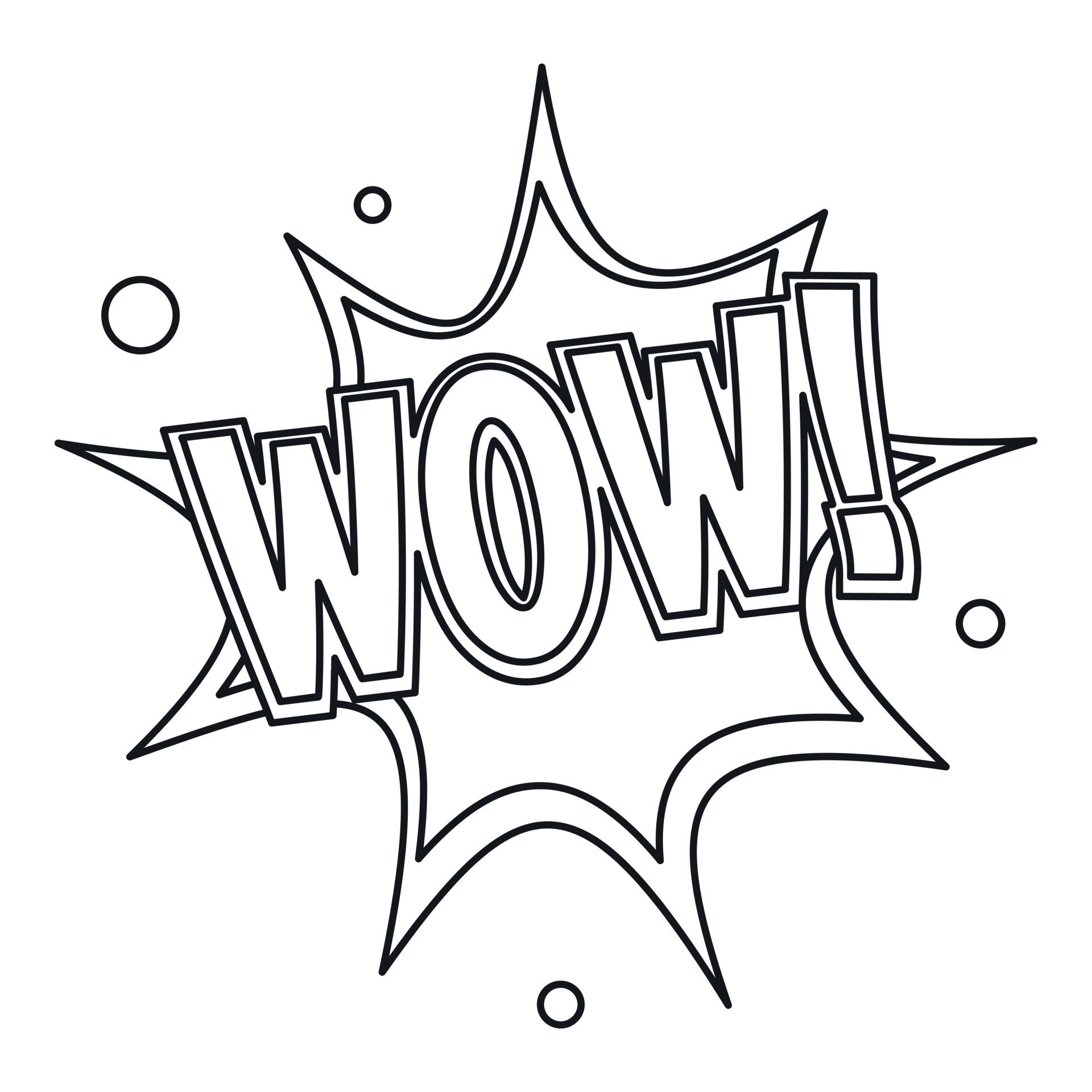 Wow, text sound effect icon, outline style 15211353 Vector Art at Vecteezy
