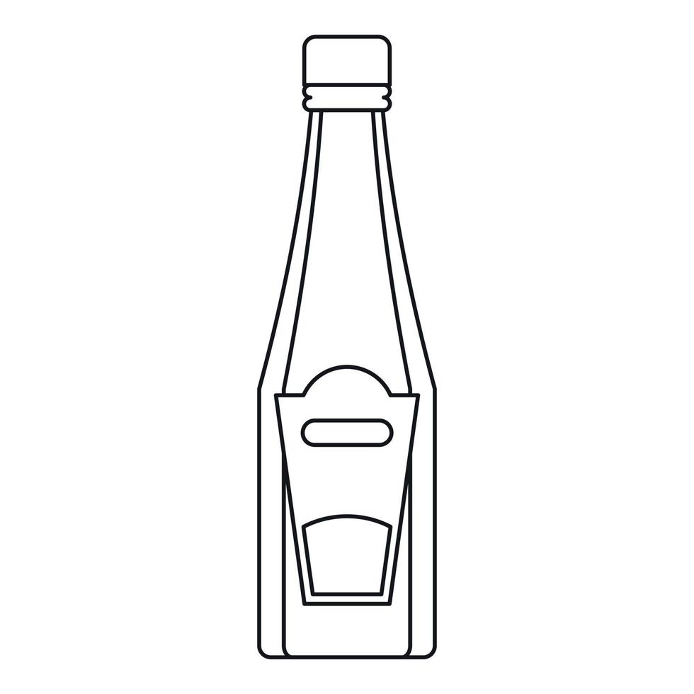 botella de ketchup o icono de mostaza, estilo de esquema vector