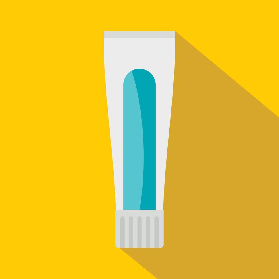 Tube of toothpaste icon, flat style vector