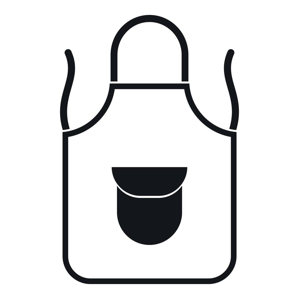 Apron with pocket icon, simple style vector