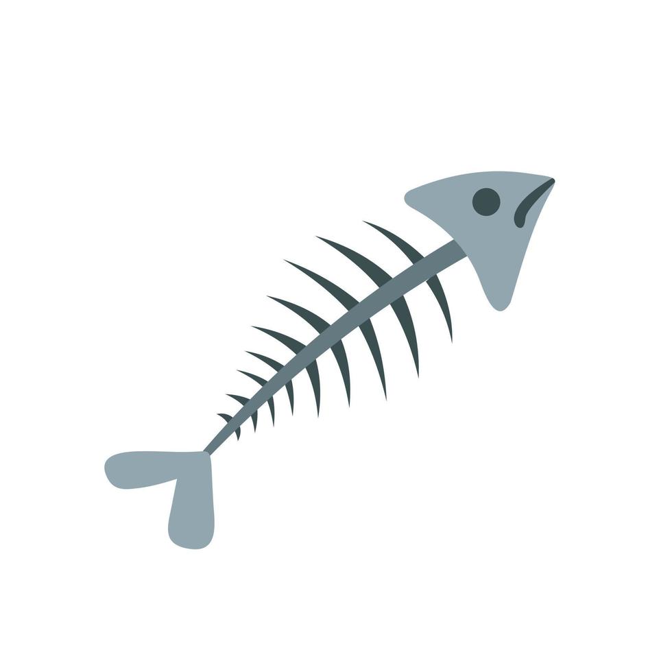 icono de hueso de pescado, estilo plano vector