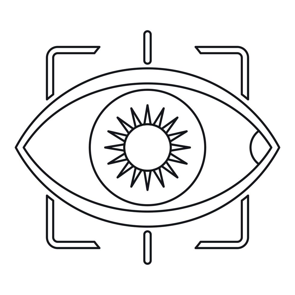 Eye with integrated camera lens icon outline style vector