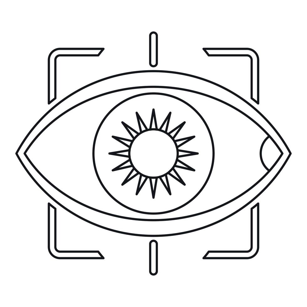 Eye with integrated camera lens icon outline style vector