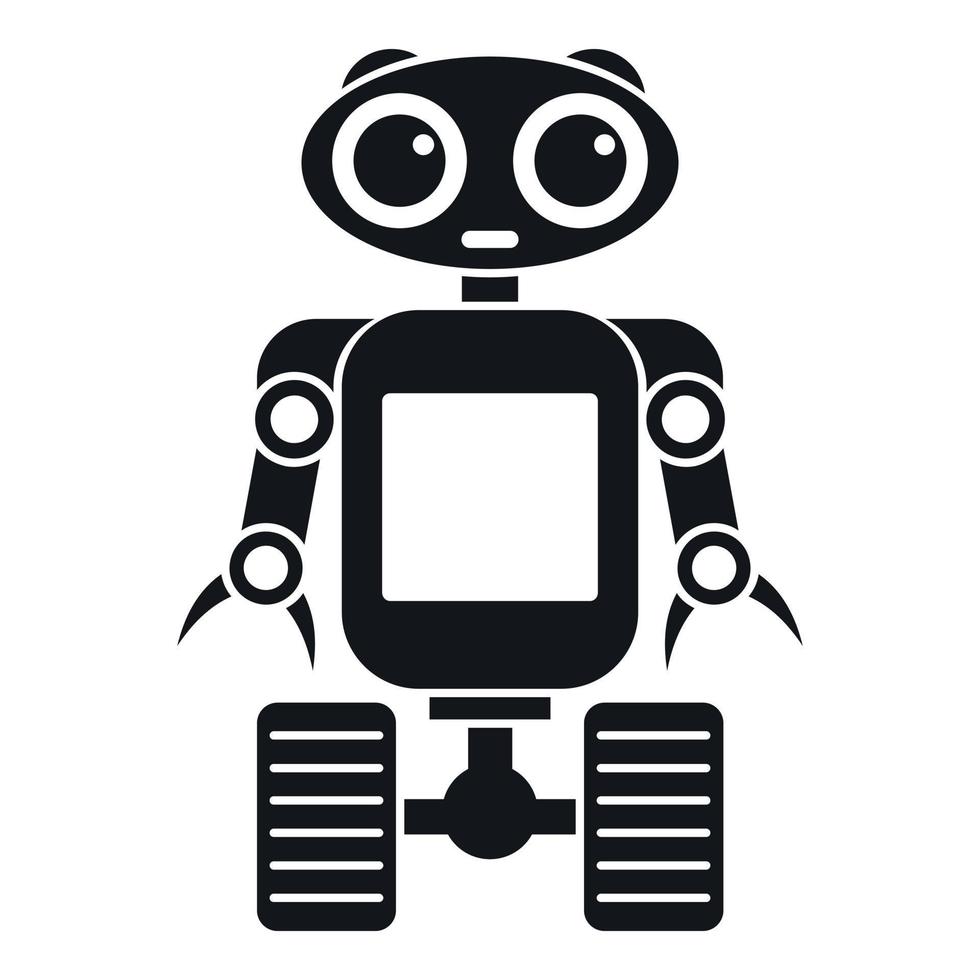 Robot on wheels icon, simple style vector
