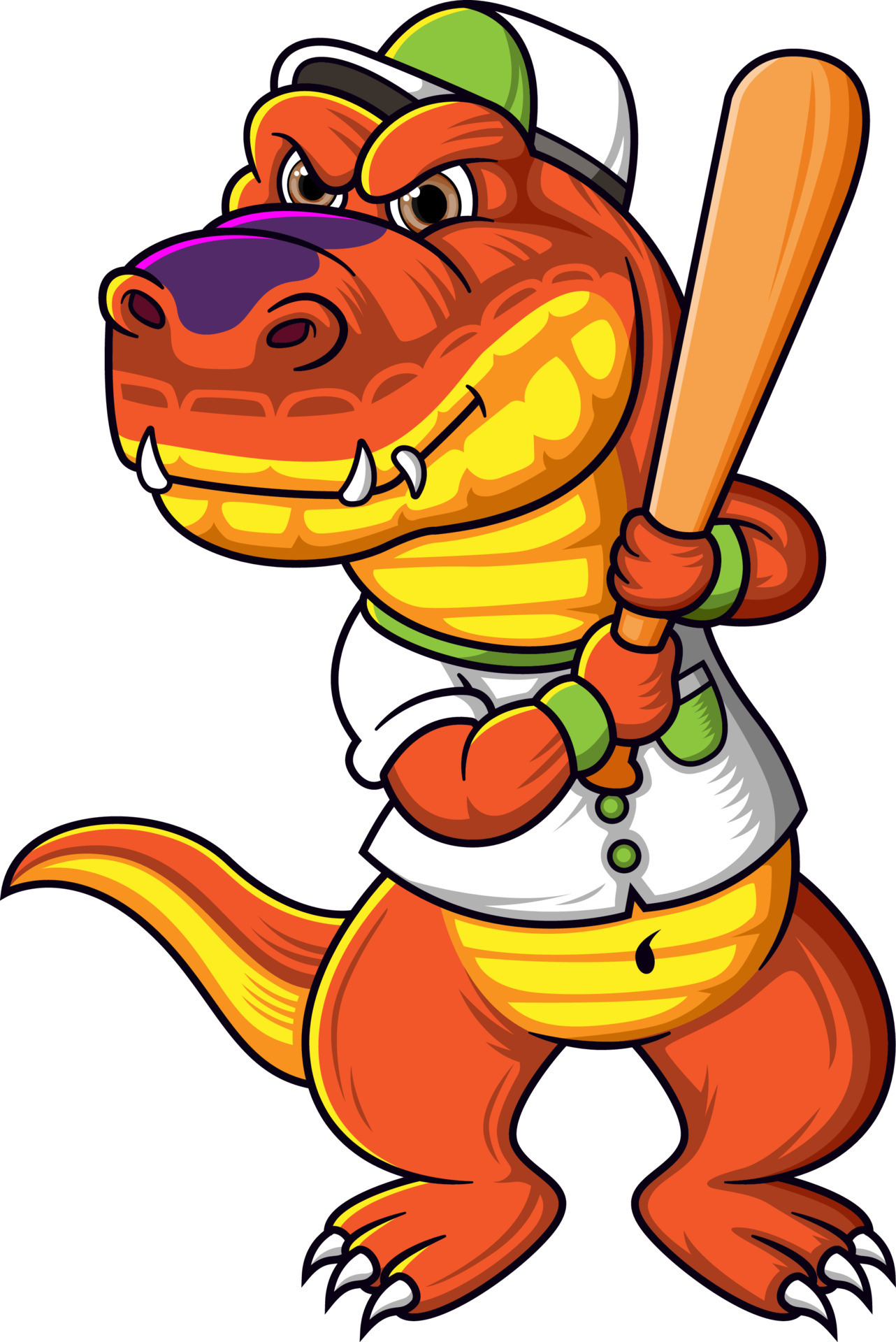 Dinosaur Playing Baseball