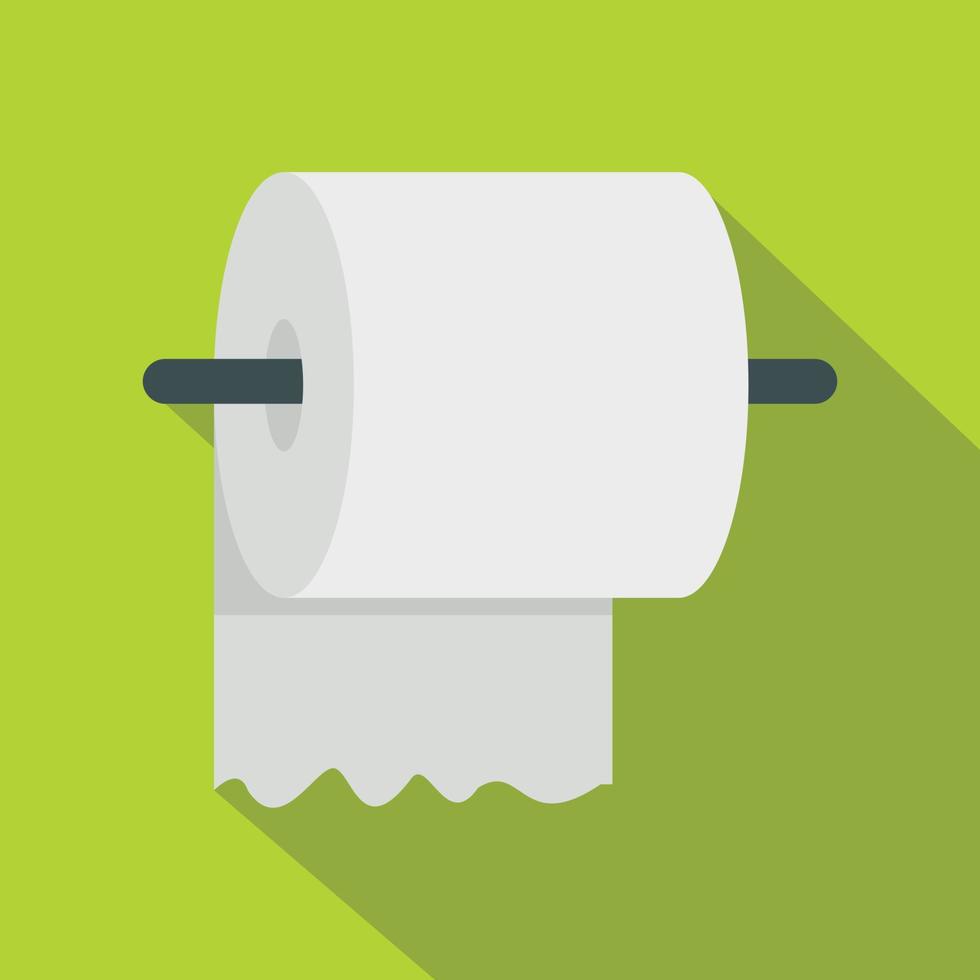 White roll of toilet paper on a holder icon vector
