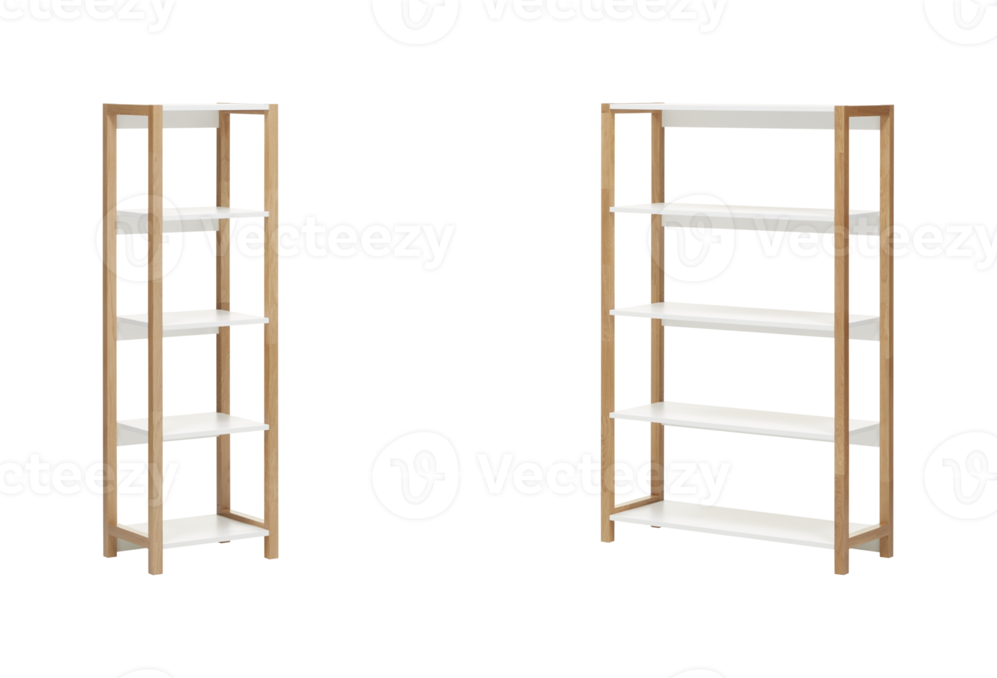 Modern wooden cabinet with cut out isolated on background transparent png