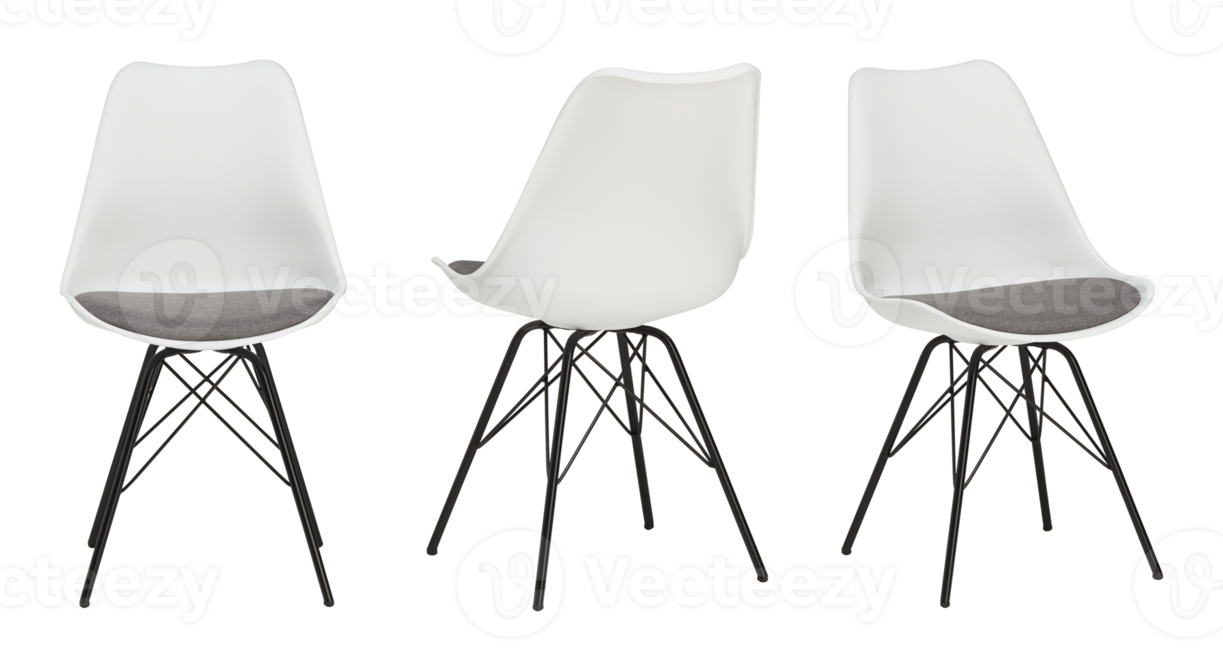 Modern chair with cut out isolated on background transparent png