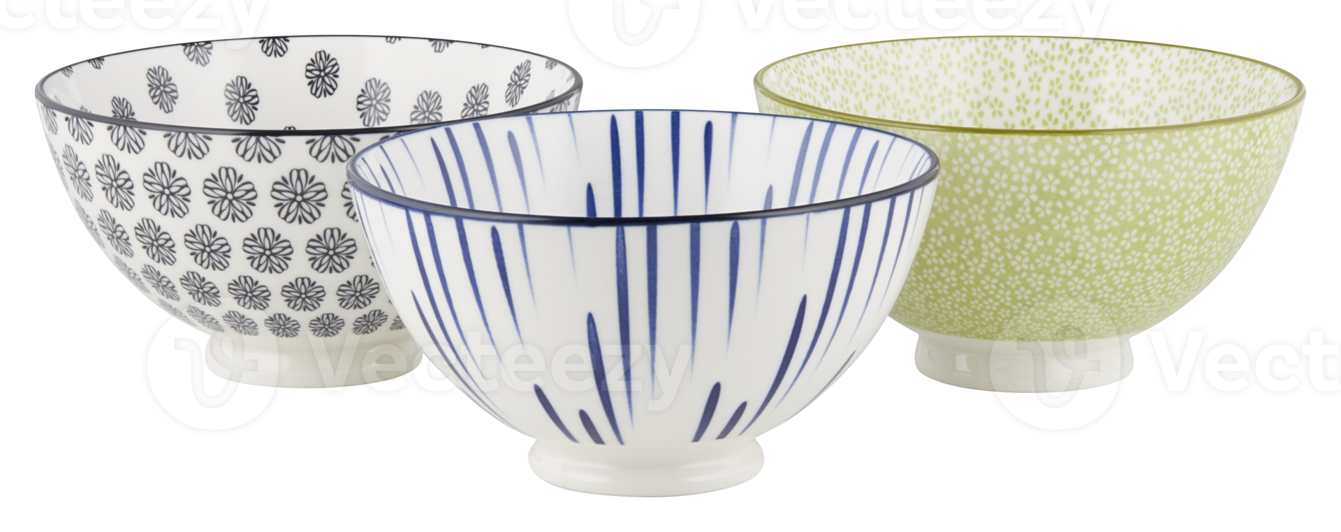 Empty bowl, ceramic, porcelain with cut out isolated on background transparent png