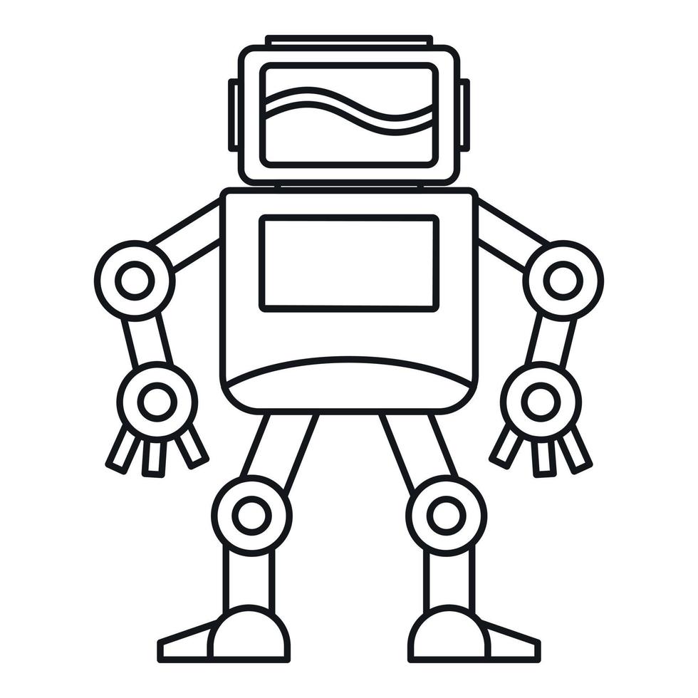 Robot icon, outline style vector