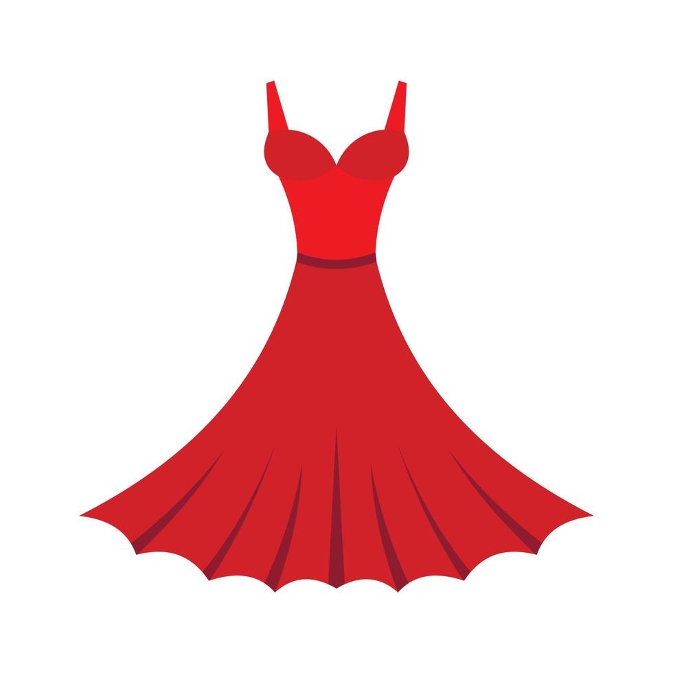 icono de vestido, estilo plano vector