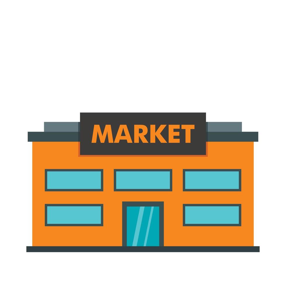 Market icon, flat style vector