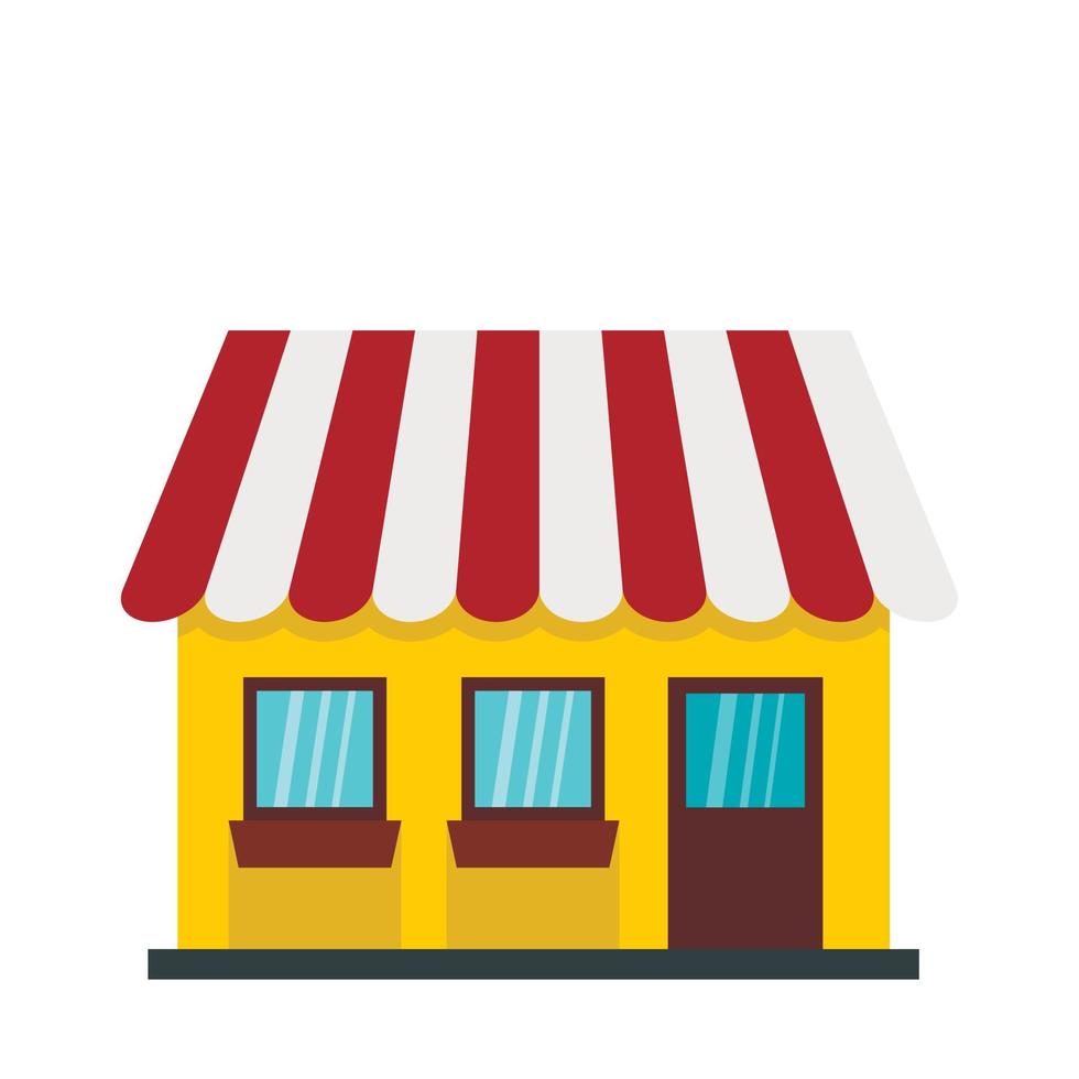 icono de tienda, estilo plano vector