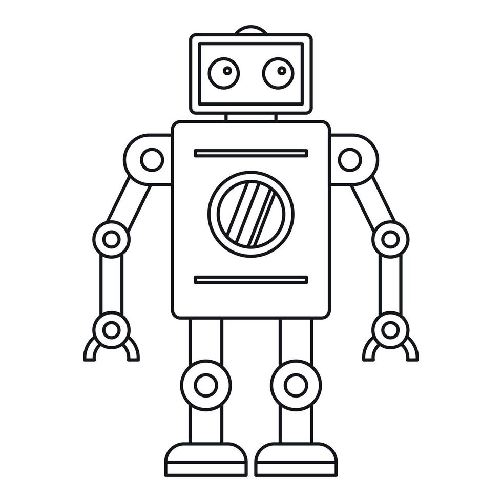 Abstract robot icon, outline style vector