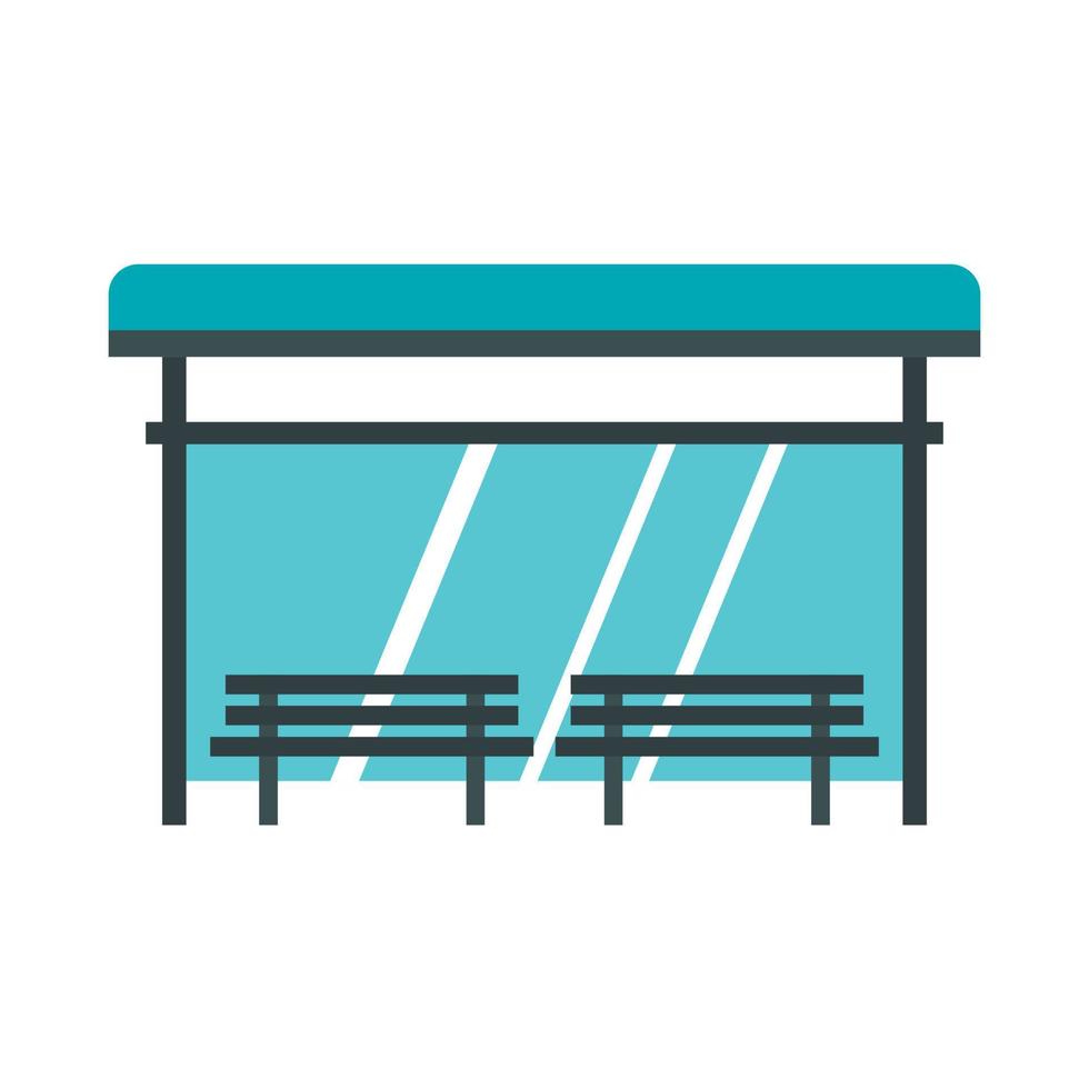 Bus stop icon, flat style vector