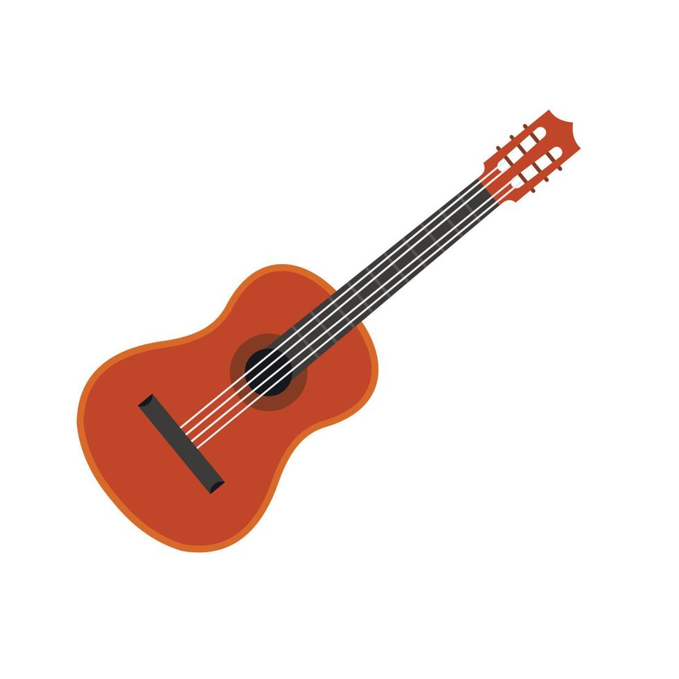 icono de guitarra, tipo plano vector