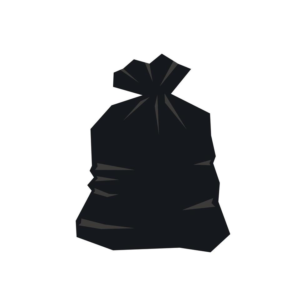 Garbage bag icon, flat style vector