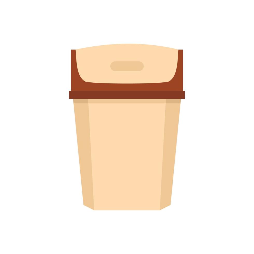 Big trashcan icon, flat style vector