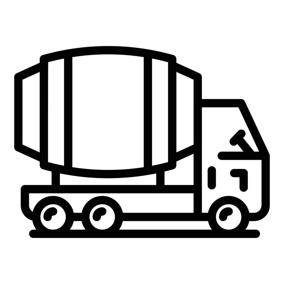 Truck mix icon outline vector. Concrete mixer vector