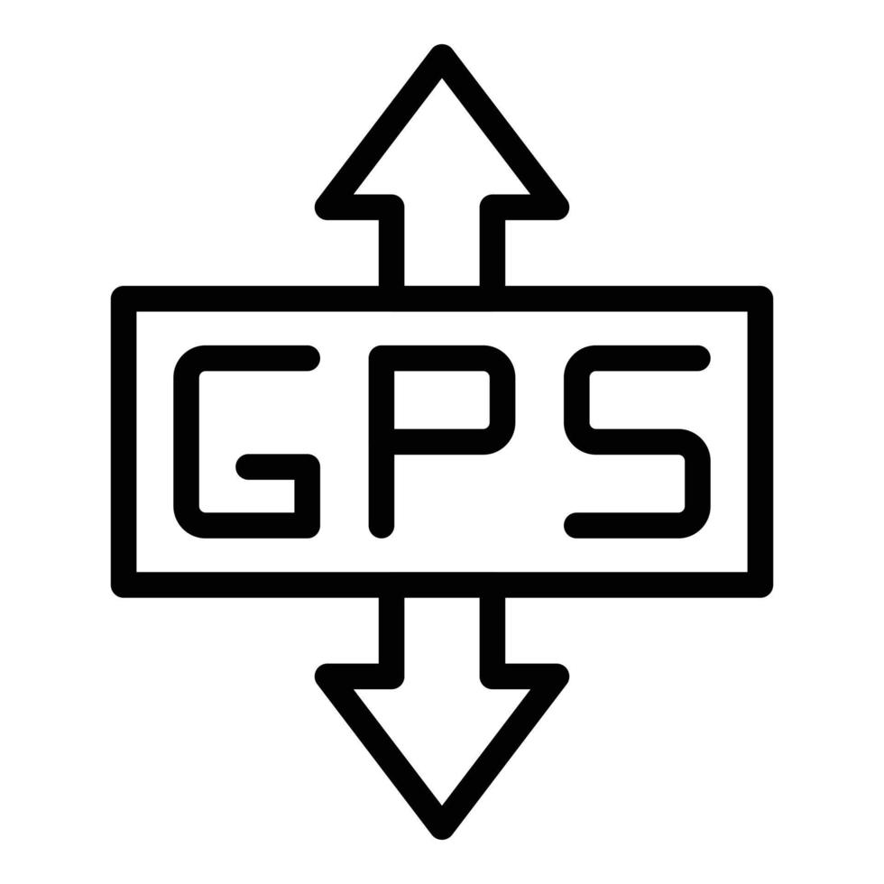 Vector de contorno de icono de movimiento gps. telefono tierra