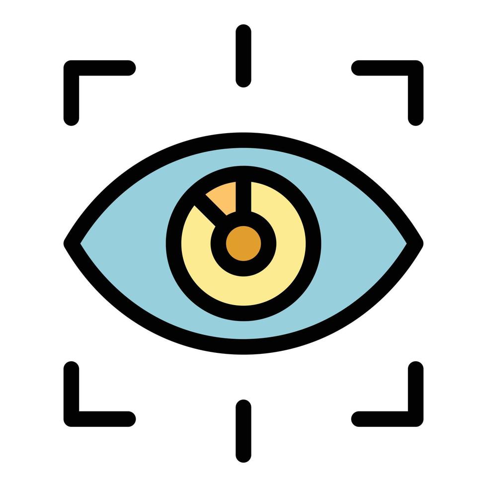 Eye unlock icon color outline vector