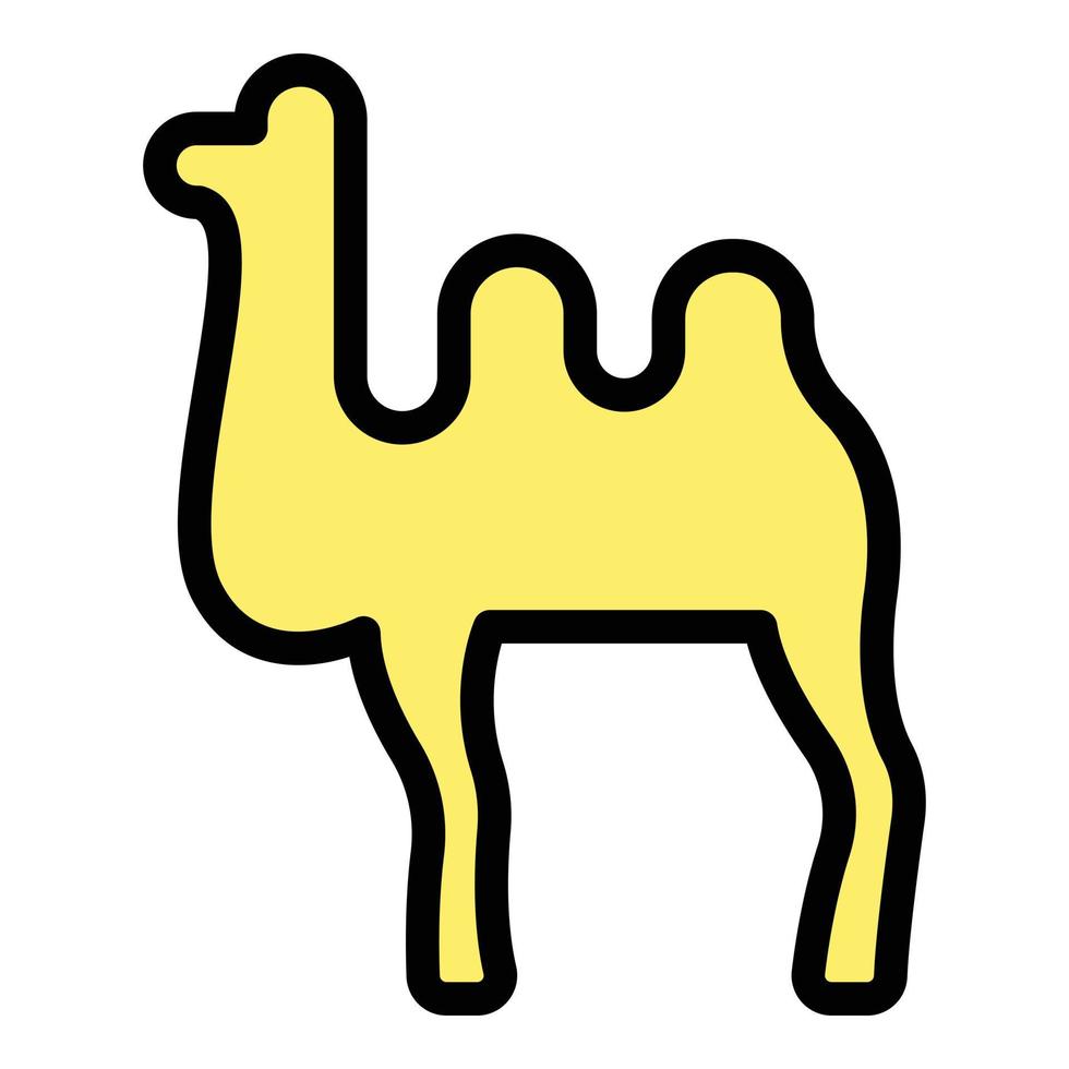 vector de contorno de color de icono de camello del desierto