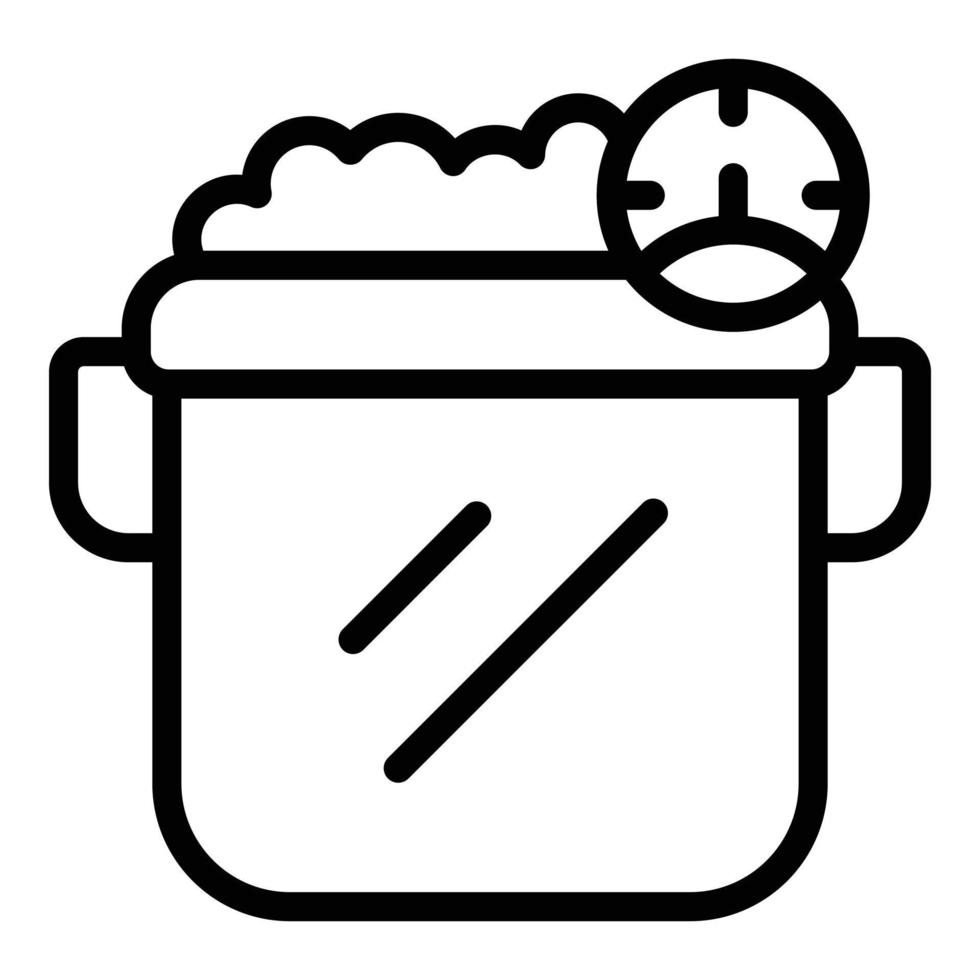 Saucepan food icon outline vector. Book recipe vector