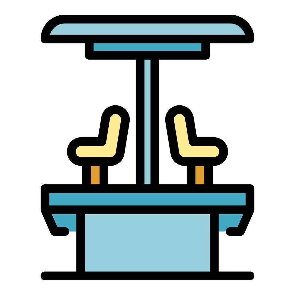 Carousel with seats icon color outline vector