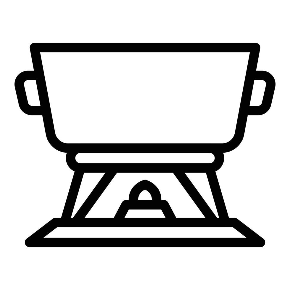 Melted food icon outline vector. Cooking dish vector