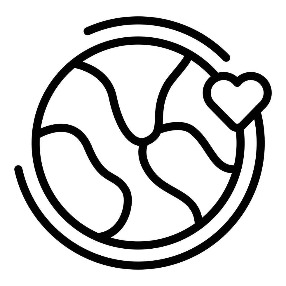 Global generosity icon outline vector. Heart love vector