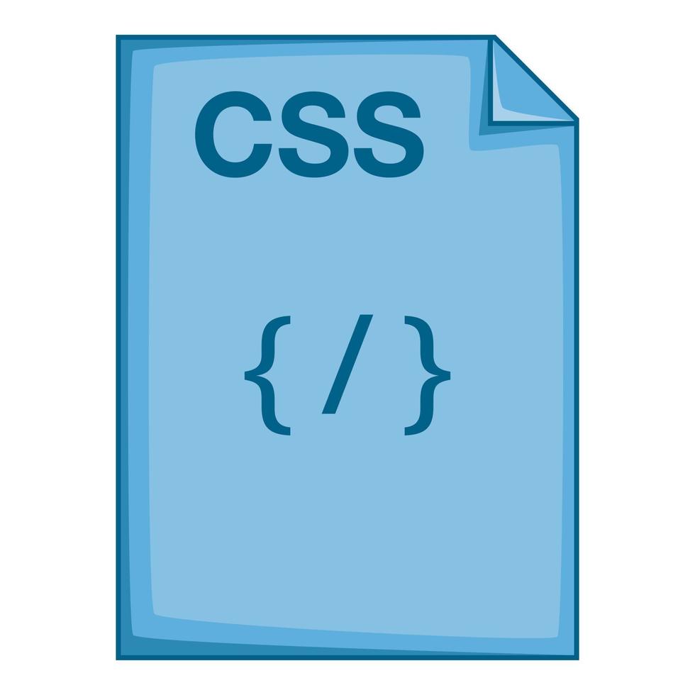 CSS file icon, cartoon style vector